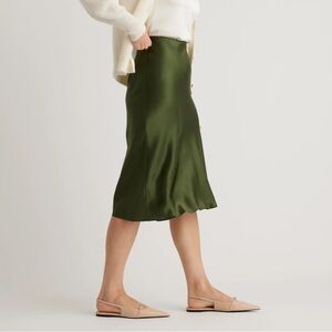 Quince washable green silk skirt